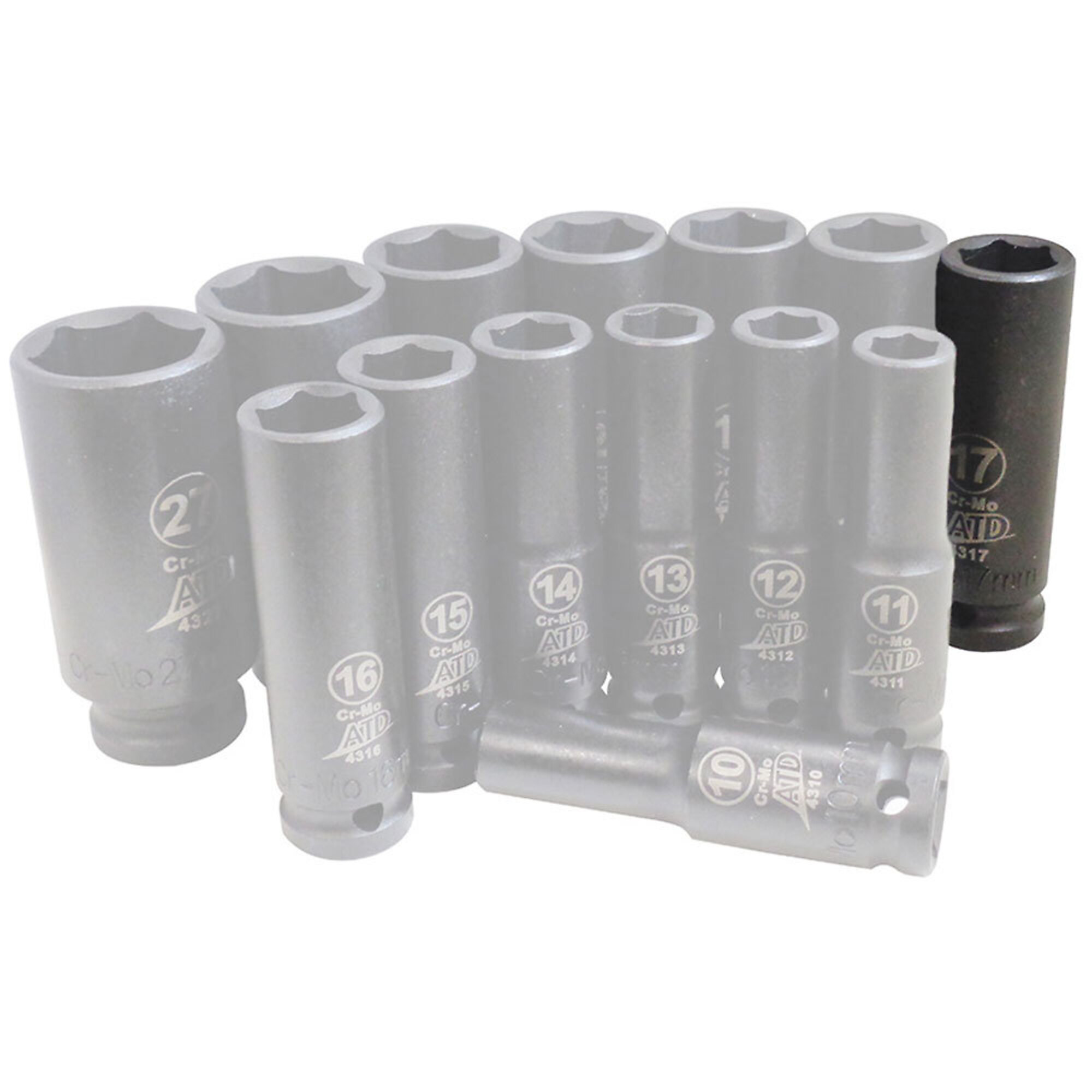 ATD Socket Impact 1/2Dr 17Mm Metric Deep, Model# 10358